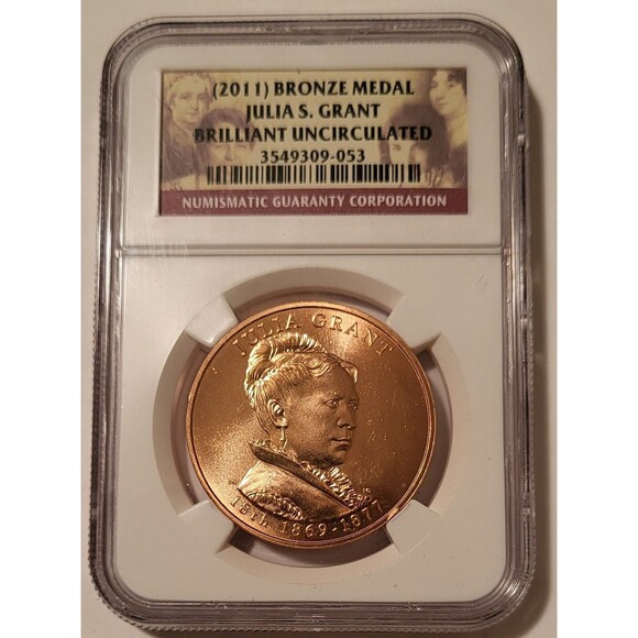 2011 Julia Grant U.S. Mint First Spouse Bronze Medal BU NGC - Picture 1 of 2